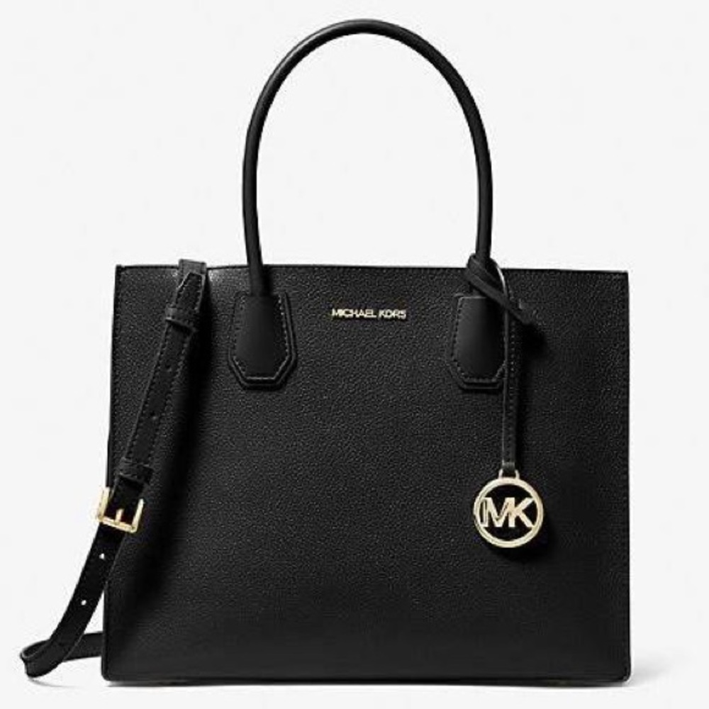 🖤MICHAEL KORS- Pebbled Leather Accordion Tote Bag in Black